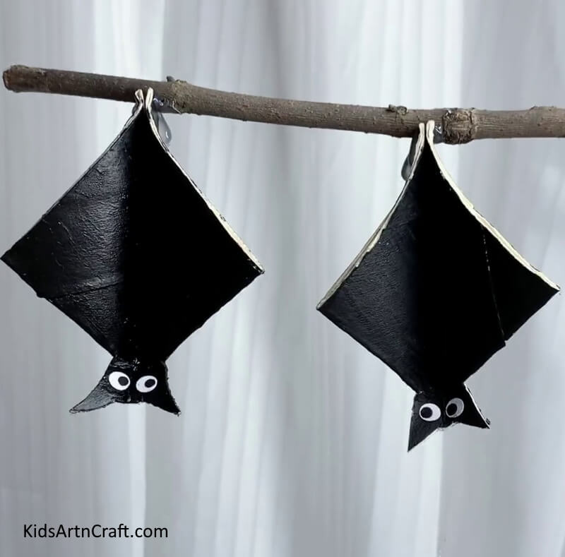Making a Bat Craft with a Recycled Toilet Paper Cylinder