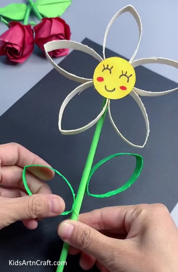 Pasting Leaves- Tutorial For Creating Flowers Out Of Reused Cardboard Tubes Step By Step