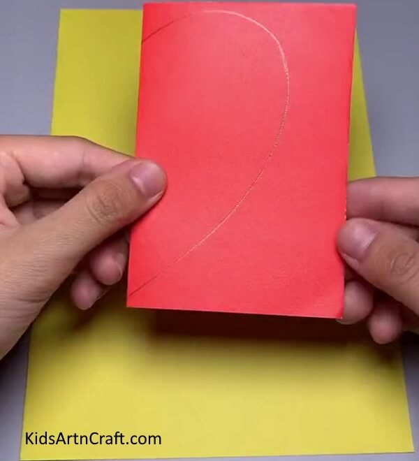 Making Heart On Red Folded Paper - Acquire how to construct a Strawberry art with Paper