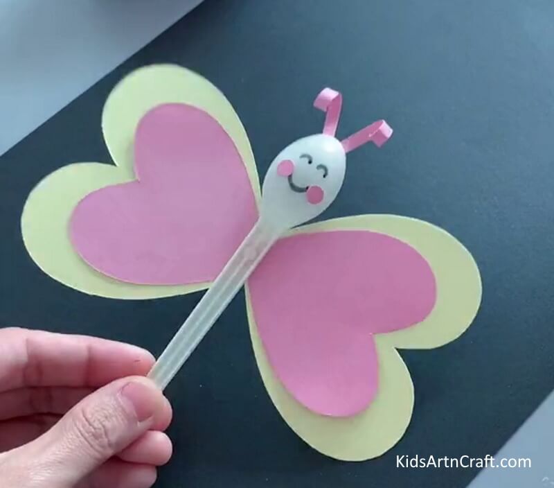 Handmade Heart Shaped Butterfly Craft For Kids