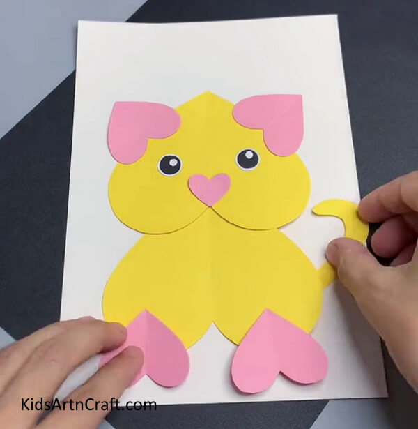 Pasting Tail of The Cat - Valentine's Day Activity Featuring a Heart-Shaped Feline