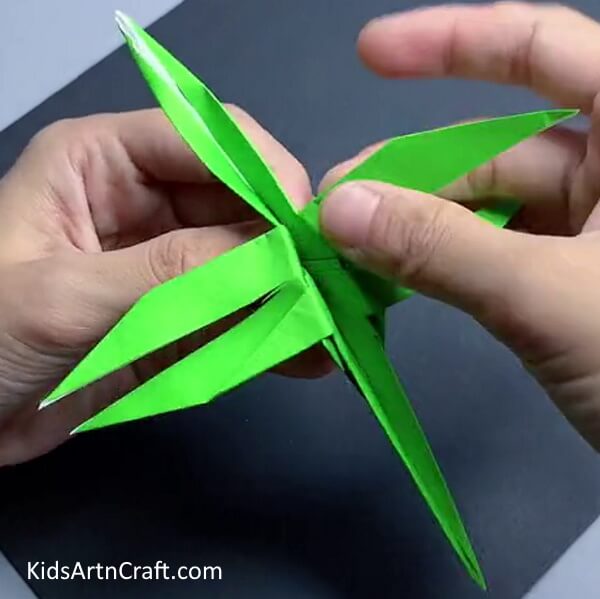 Shaping the Wings-DIY Dragonfly Foldable Craft - Step-by-Step Tutorial for Kids