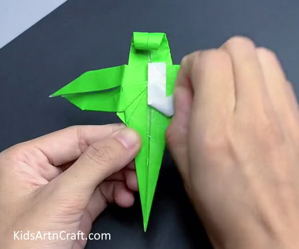 Attaching the Sticky Surfaces-Simple Instructions to Create an Origami Dragonfly - For Kids