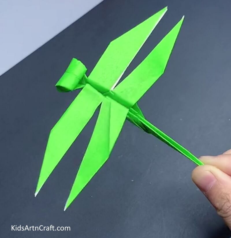Adorable Paper Origami Dragonfly Craft For Kids