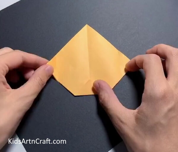 Fold The Lower Edge Inwards-Designing Origami Fruit Using Craft Paper for Kids