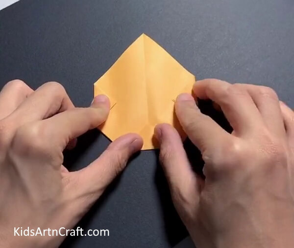 Bring The Edges On The Side Inwards Too-Preparing Origami Fruit Out of Artistic Paper for Youngsters