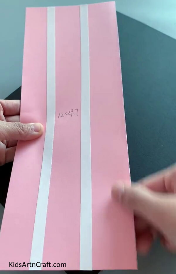 Applying Double Side Tape On Rectangle Paper - Constructing a paper basket from home. 