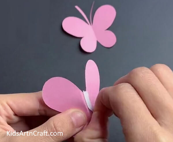 Applying Double Side Tape - Admired Paper Butterfly Design For Pre-K Students 