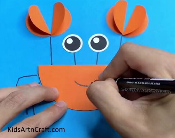 Making Crab Smile - Paper Round Crab Crafting Tutorial With Detailed Steps