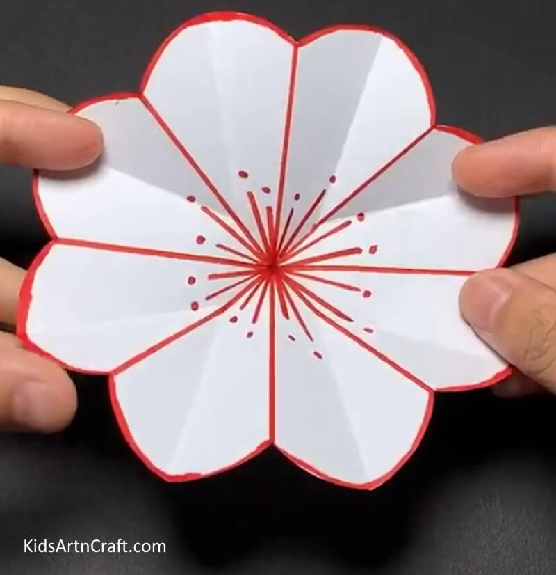 This Is The Final Look Of The Paper Flower Craft!- Constructing a paper flower craft with the children 