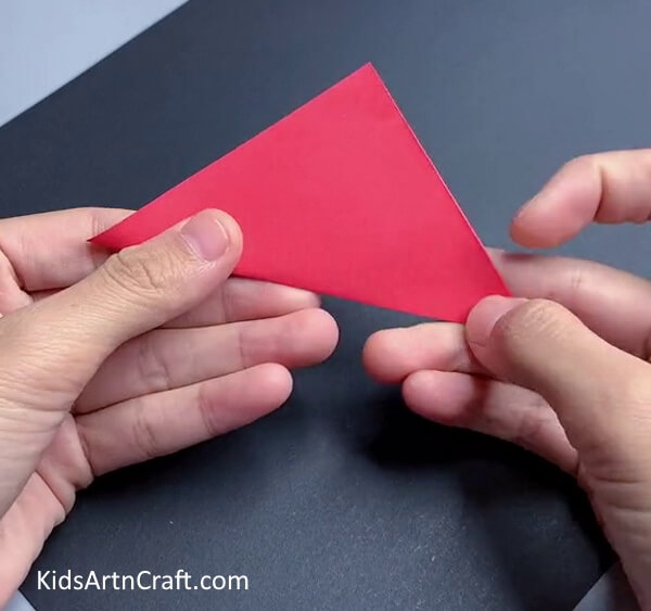 Folding a Square into Triangle - A Simple Guide to Making Paper Flowers for Children