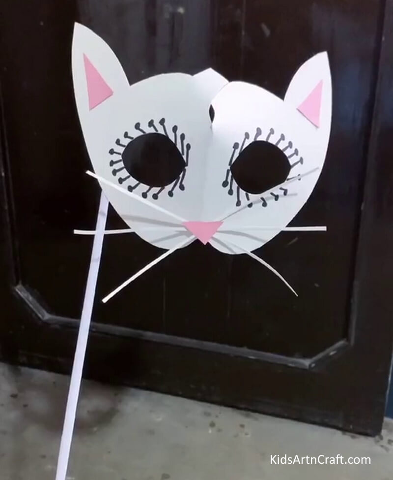 DIY Paper Cat Mask Craft Idea For Kids