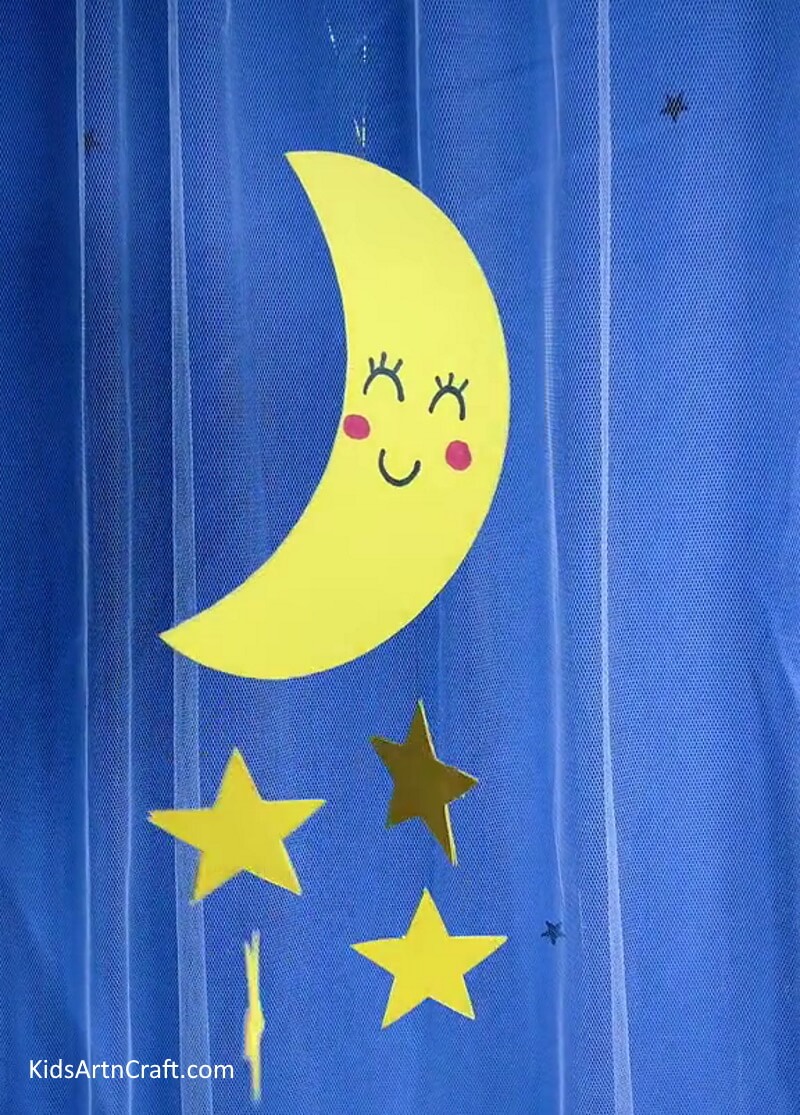 Easy Paper Moon Star Hanging Craft For Home Decor