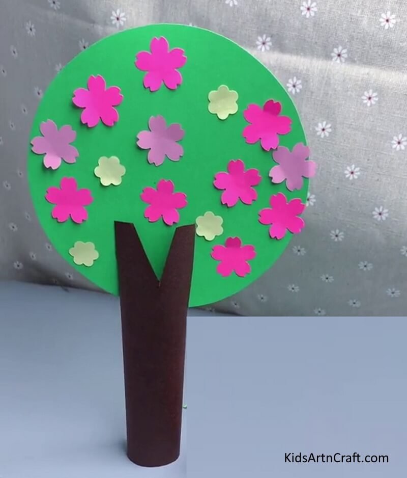 Making Paper Tree Craft For Kids