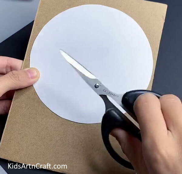 Cutting Circles Out Of Cardboard - Charming Paper Watermelon Creation For Pre-schoolers