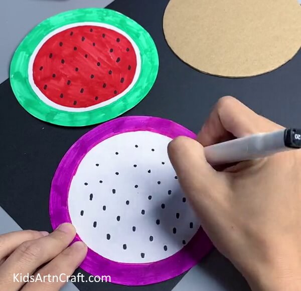 Coloring Another Watermelon - Lovely Paper Watermelon Design For Five-Year-Olds
