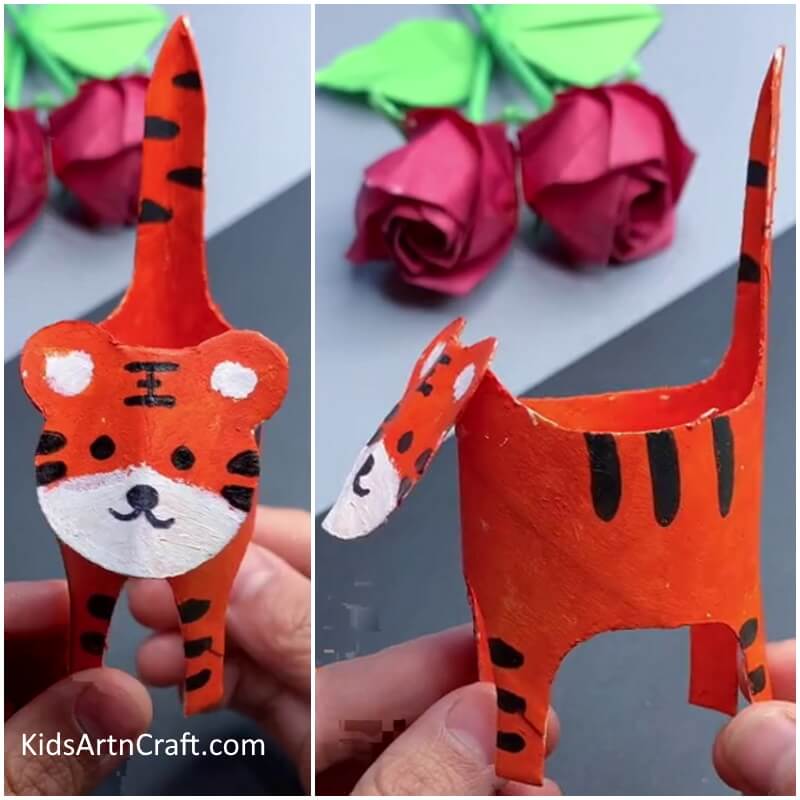 How To Make Cardboard Tube Tiger For Kids