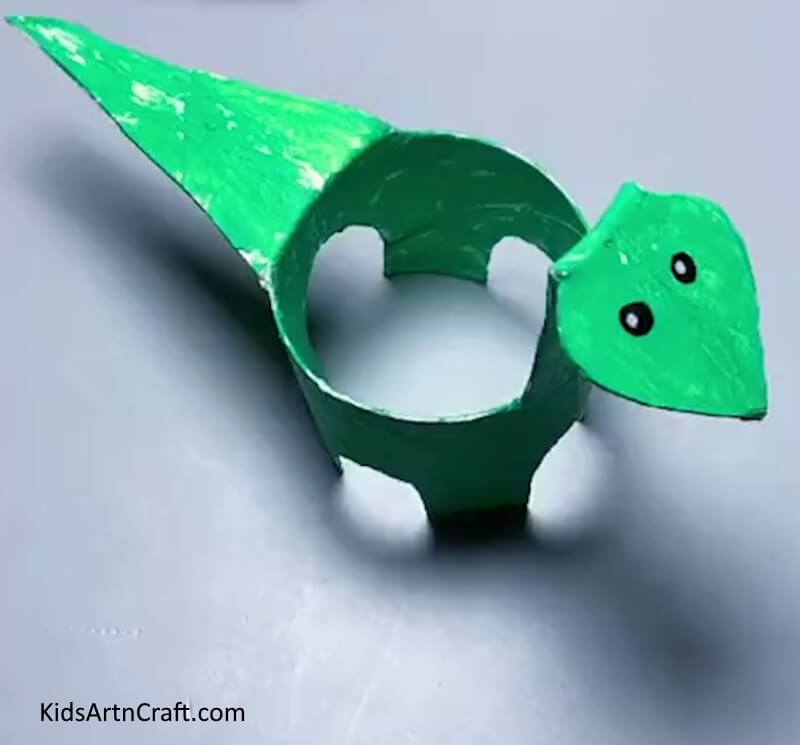 Dinosaur Craft with a Recycled Toilet Paper Roll