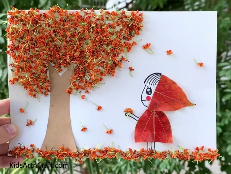 Making Craft Using Fall Leaf For Toddlers
