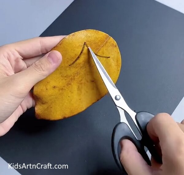 Make An Incision On The Leaf A Simple Art and Craft Tutorial with Leaf Motifs for Kids