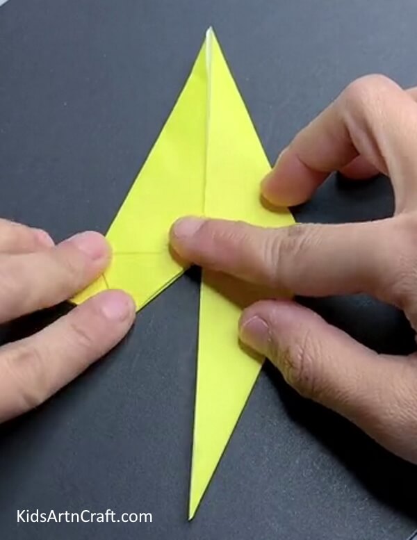 Folding Bottom Left Part - A Tutorial Series For Building An Origami Airplane