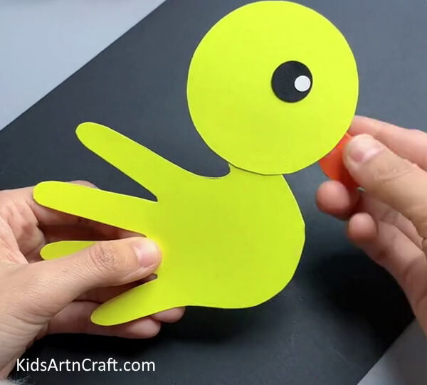 Pasting Beak - A Tutorial on How to Make a Paper Handprint Duck