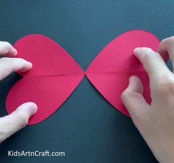 Making Wings Using Red Heart - Produce a Paper-Made Heart-Formed Butterfly 
