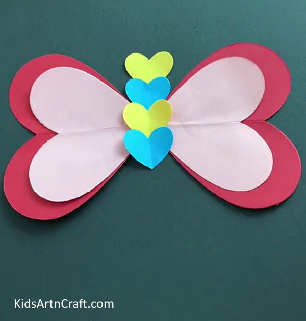 Pasting Hearts - Form a Heart-Shaped Butterfly Out of Paper