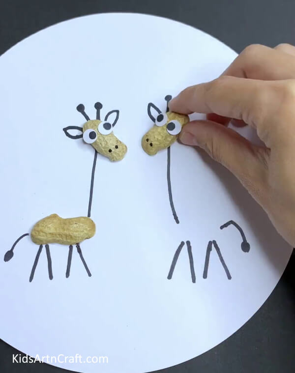 Making Second Giraffe - Making a Giraffe Creation With Peanut Shells