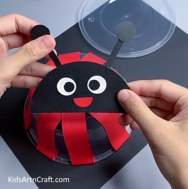 Adding Antlers - Instructional Guide for Making a Ladybug with Lightning for Kids