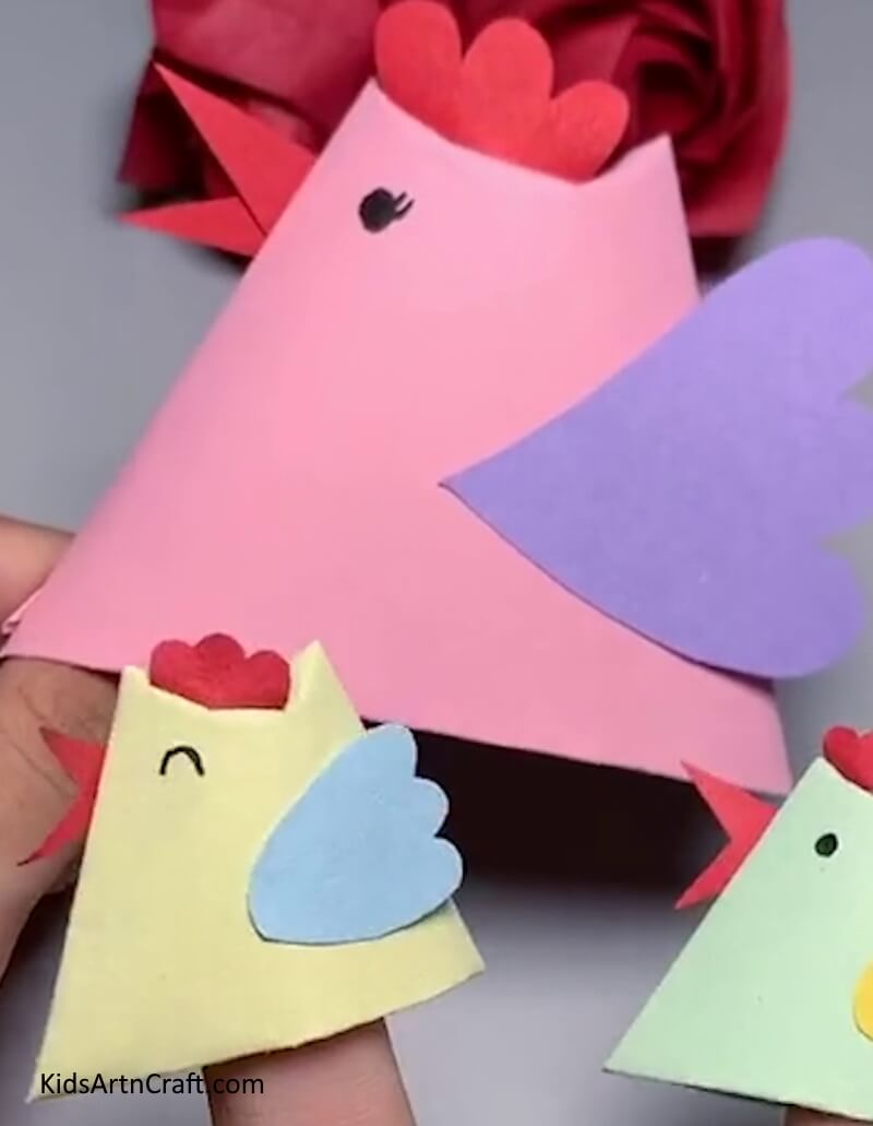 Cute Paper Chicken Craft  For Kids