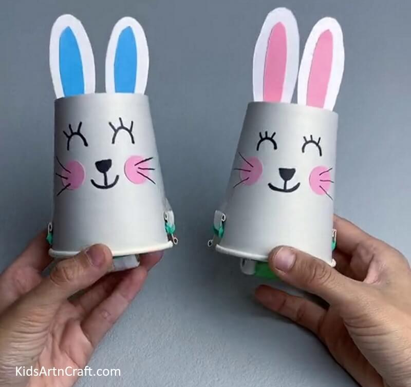 Kids Crafting a Bunny out of a Paper Cup