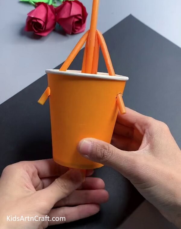 Pull Up The Straws-A Creative Craft with the Kids Using Reused Paper Cups