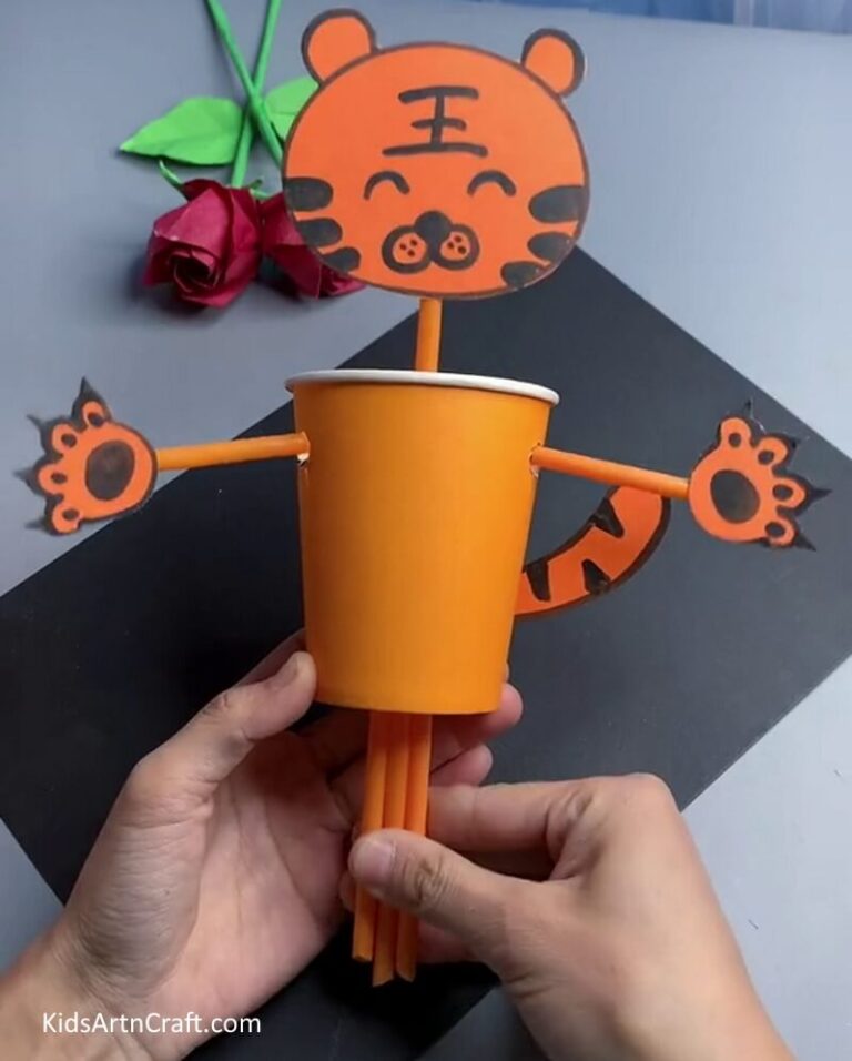 Recycled Paper Cup Tiger Craft Tutorial For Kids Kids Art & Craft
