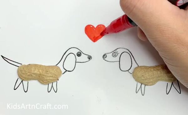 Making Red Heart - An easy canine craft created with a peanut shell. 