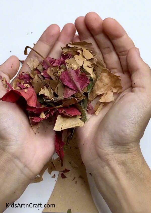 Crushing Dry Autumn Leaves - An uncomplicated, leaf-based tree craft for the fall.