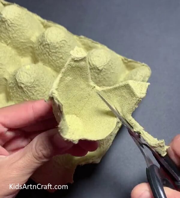 Cutting Egg Carton - Make a Turtle with Repurposed Egg Cartons - An Activity for Kindergarteners