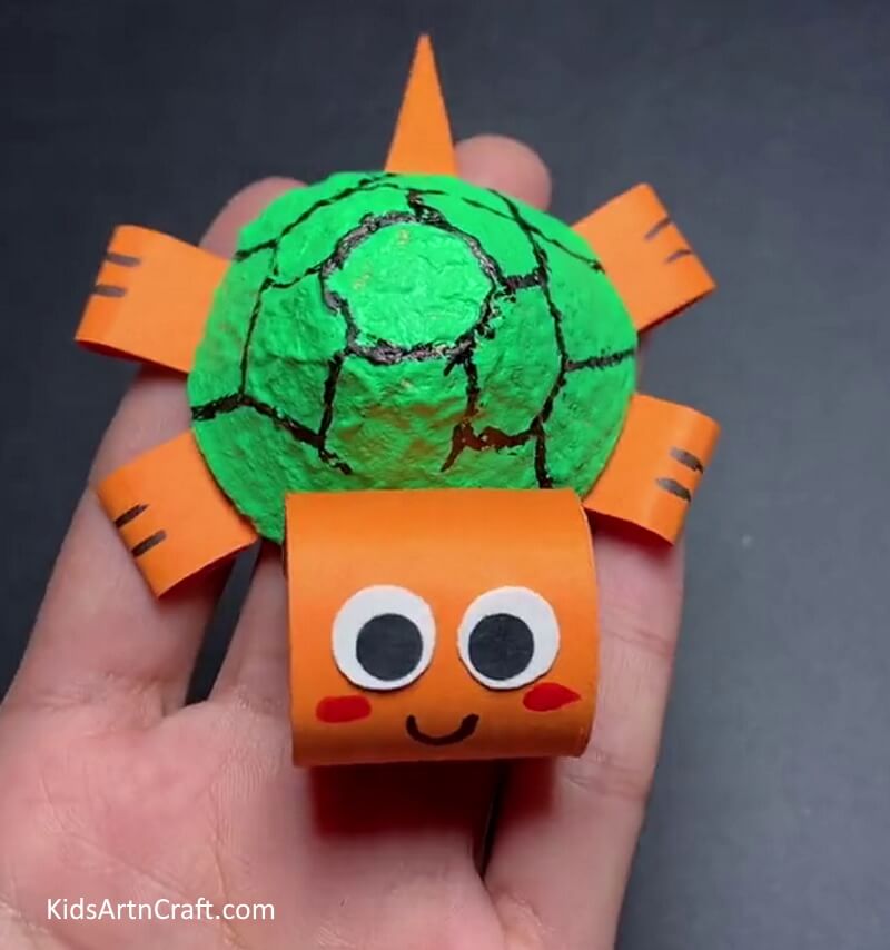 Egg Carton Turtle Craft With Orange Paper