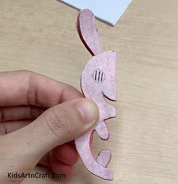 Cut The Paper In The Shape Of The Drawing-. Building a Paper Rabbit - A Simple Project For Toddlers