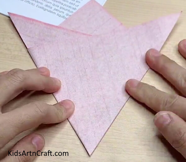 Folding The Other Corner As Well- Creating a Paper Hare - An Easy Project For Youngsters 
