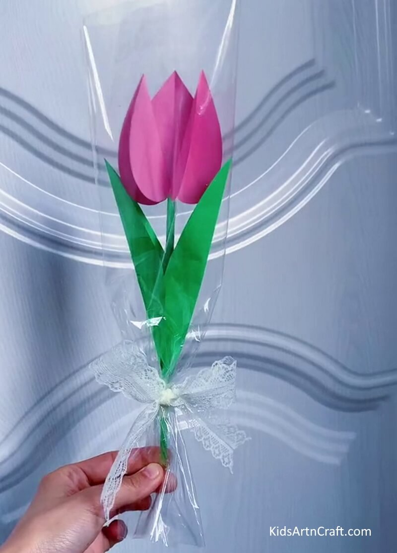 Beautiful Paper Tulip Flower Is Ready! - How to Make a Tulip Out of Paper - A Fun Activity for the Little Ones 