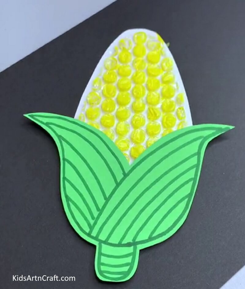 Handmade Bubble Wrap Corn Craft