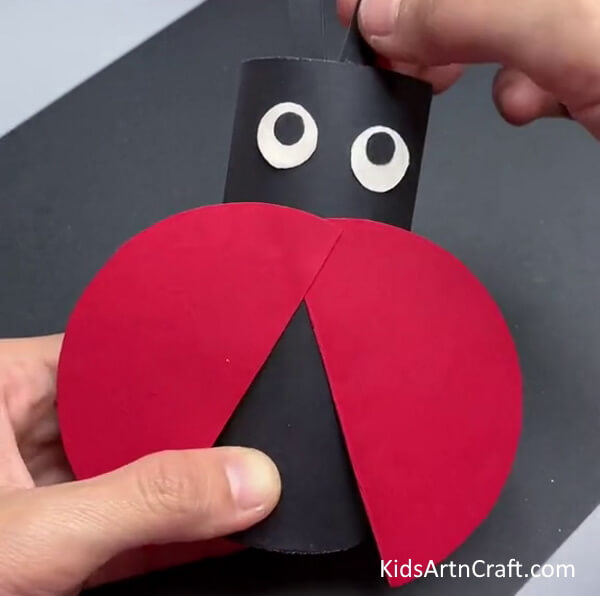  Assembling a Ladybug with a Toilet Paper Roll