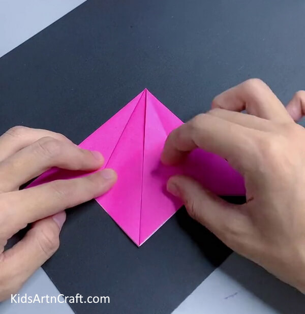Folding The Triangle Sides- Crafting a Dragon Fruit with Origami for Little Ones