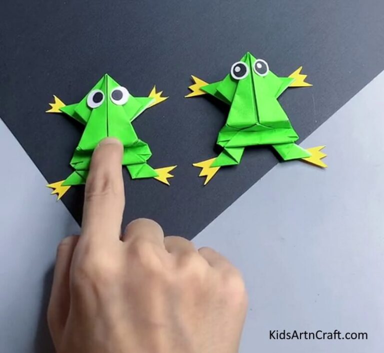 How to Make Origami Paper Frog StepbyStep Instructions Kids Art & Craft