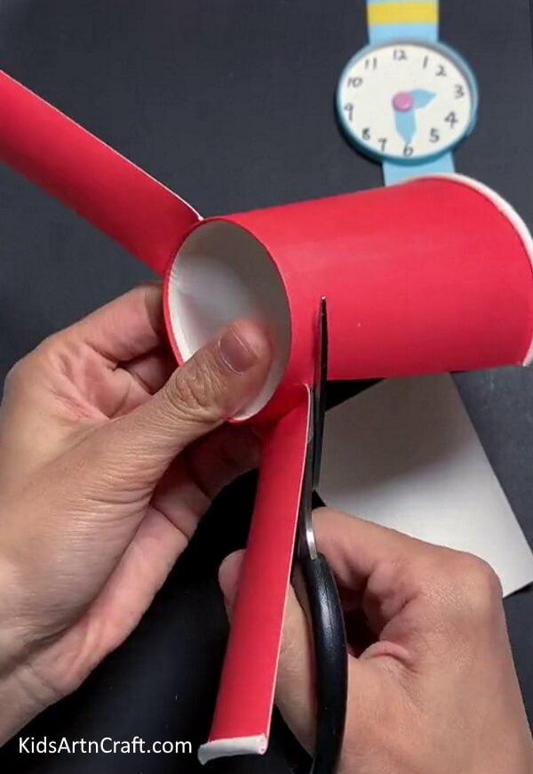 Cutting Out The WristWatch - Tutorial for Kids on Forming a Wrist Watch with a Paper Cup