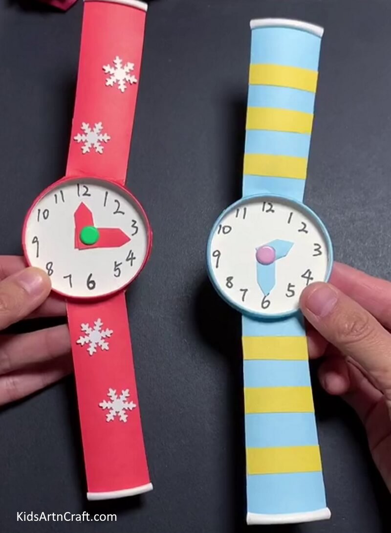 Making a paper cup wristwatch For Kids