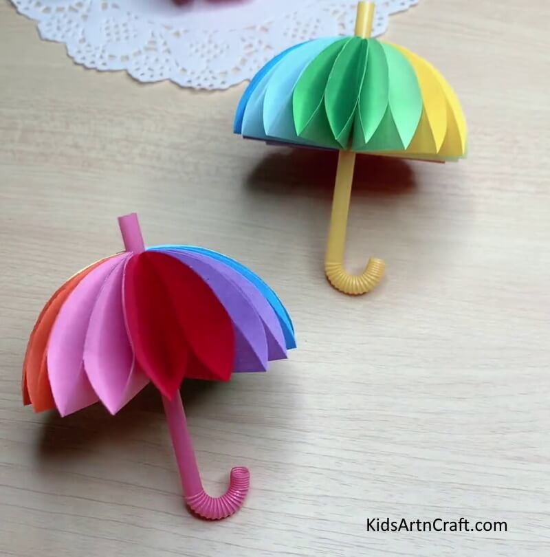 How To Make Paper Umbrella Craft For Kids