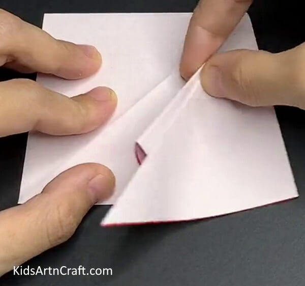 Folding Middle Crease - Tutorial for Making a Fall Leaf Craft with Children and Recycled Paper