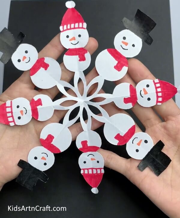 Making Santa Designing a Snowman Model with a Paper Snowflake 
